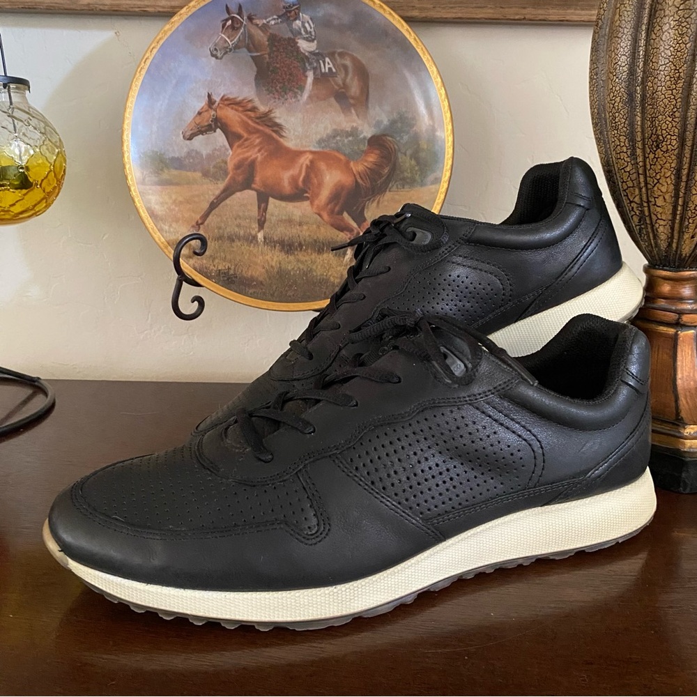 Ecco Danish Design Retro Sneakers Black Leather | Men’s 12-12.5 (EU 46) Quality